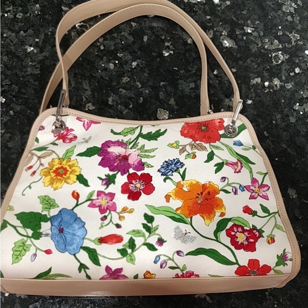 Talbots floral handbag with magnetic closure.